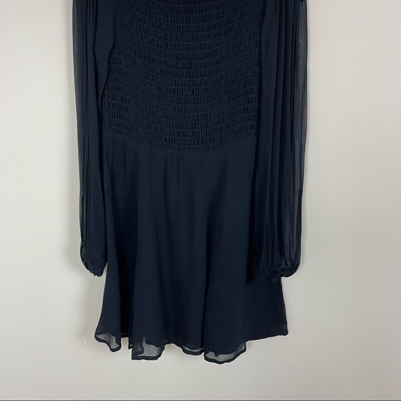 Reformation Honor Black Smocked Bodice Off Shoulder Dress Size 2 - Picture 4 of 9